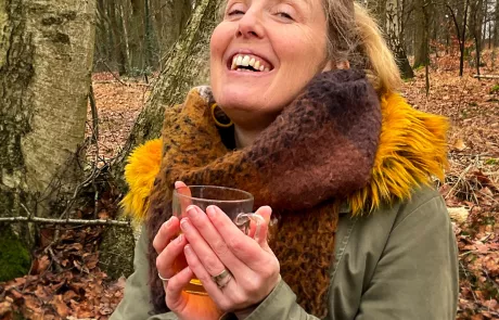 Sigrid Sypré in het bos