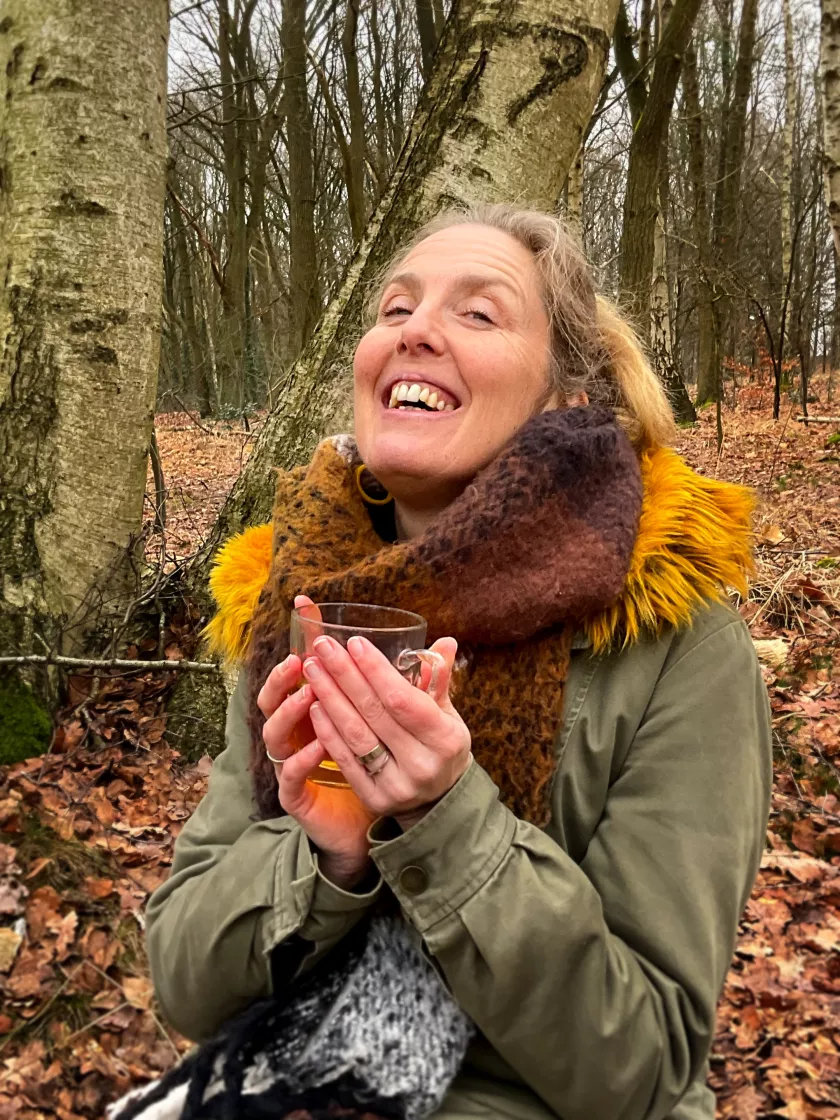 Sigrid Sypré in het bos